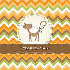 Image showing new baby shower card with cat