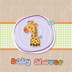 Image showing new baby announcement card with giraffe