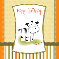 Image showing cute baby shower card with zebra