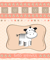 Image showing cute baby shower card with zebra