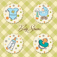 Image showing cartoon baby boy items collection