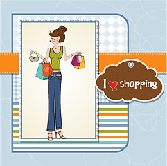 Image showing pretty young lady at shopping