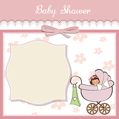 Image showing new baby girl announcement card