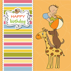 Image showing funny cartoon birthday greeting card