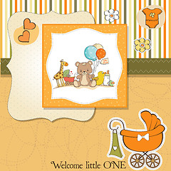 Image showing baby shower card with toys