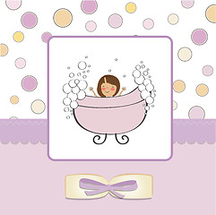 Image showing romantic baby girl shower card