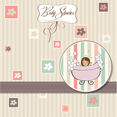 Image showing romantic baby girl shower card