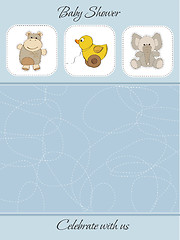 Image showing cute baby boy shower card