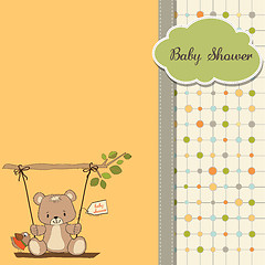 Image showing baby greeting card with teddy bear