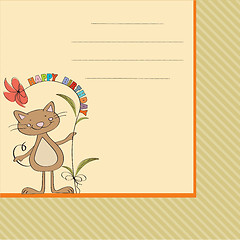 Image showing birthday card with funny cat