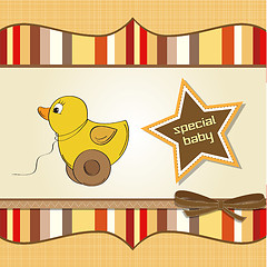 Image showing welcome card with duck toy