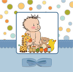 Image showing baby boy shower card