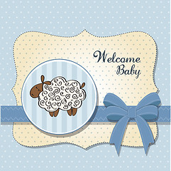 Image showing cute baby shower card with sheep