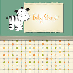 Image showing cute baby shower card with zebra