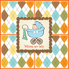 Image showing baby announcement card with little boy