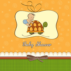 Image showing funny baby boy announcement card