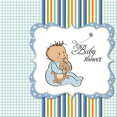 Image showing baby announcement card with little boy