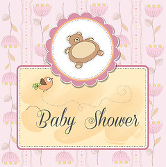 Image showing baby shower card with teddy