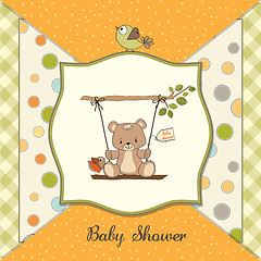 Image showing baby greeting card with teddy bear