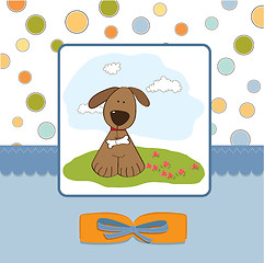 Image showing romantic baby shower card with dog