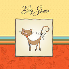 Image showing new baby shower card with cat