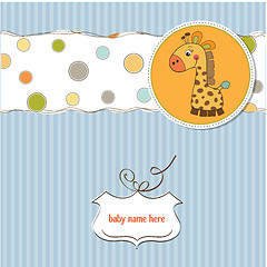 Image showing new baby announcement card with giraffe