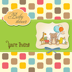 Image showing baby shower card with toys