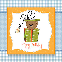 Image showing birthday greeting card with teddy bear