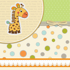 Image showing new baby announcement card with giraffe