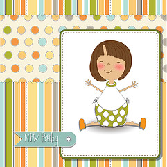 Image showing new baby girl announcement card