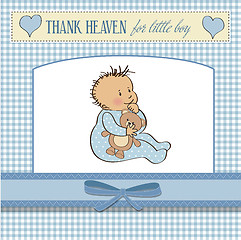 Image showing baby announcement card with little boy