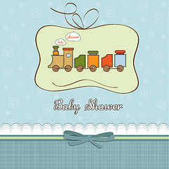 Image showing baby  shower card with toy train