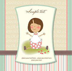 Image showing new baby girl announcement card