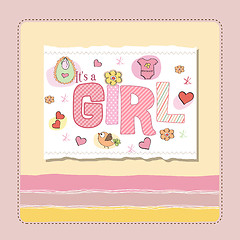 Image showing baby girl shower card