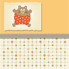 Image showing greeting card with cute little rat