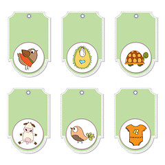 Image showing cartoon animals labels set