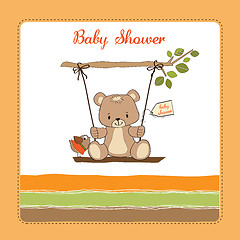 Image showing baby greeting card with teddy bear