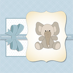 Image showing new baby boy announcement card