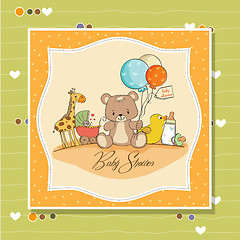 Image showing baby shower card with toys