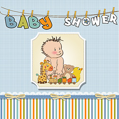 Image showing baby boy shower card