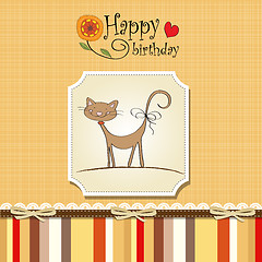 Image showing new baby shower card with cat