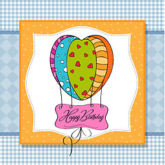 Image showing happy birthday card with balloons.