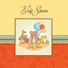 Image showing baby shower card with toys