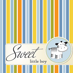 Image showing childish greeting card with zebra