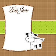 Image showing cute baby shower card with zebra