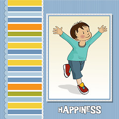 Image showing happy little boy who runs