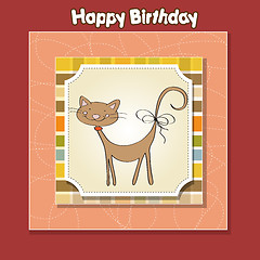 Image showing birthday card with funny cat