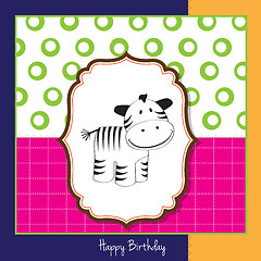 Image showing cute baby shower card with zebra