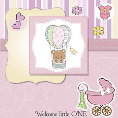 Image showing new baby girl announcement card