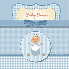 Image showing romantic baby boy shower card